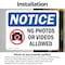 Signmission No Photos Or Video Allowed, 7 in W x Rectangle, Vinyl Decal OS-2PACK-NS-D-57-L-16179 - alternate 4